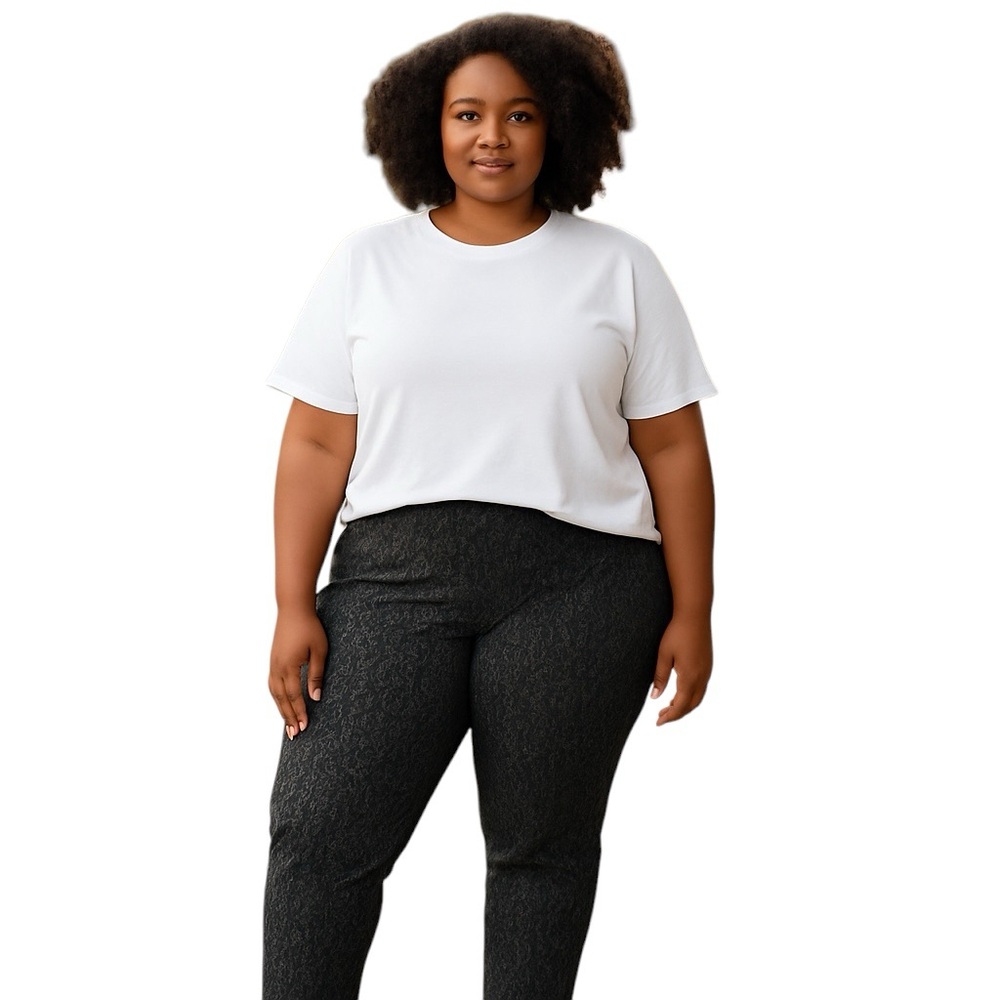 ISAAC MIZRAHI LIVE BLACK LACE STRETCHY PULLON PLUS SIZE 3X PANTS